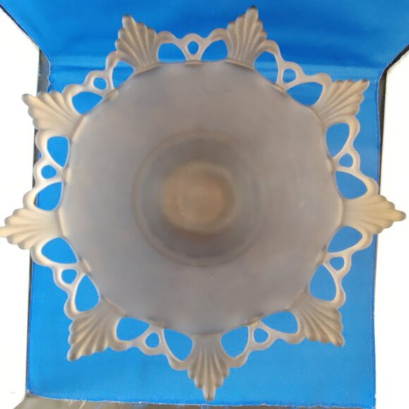 Westmoreland Brown Mist Satin Glass Lace Edge Centerpiece Bowl - Ring & Petal - Picture 5 of 12